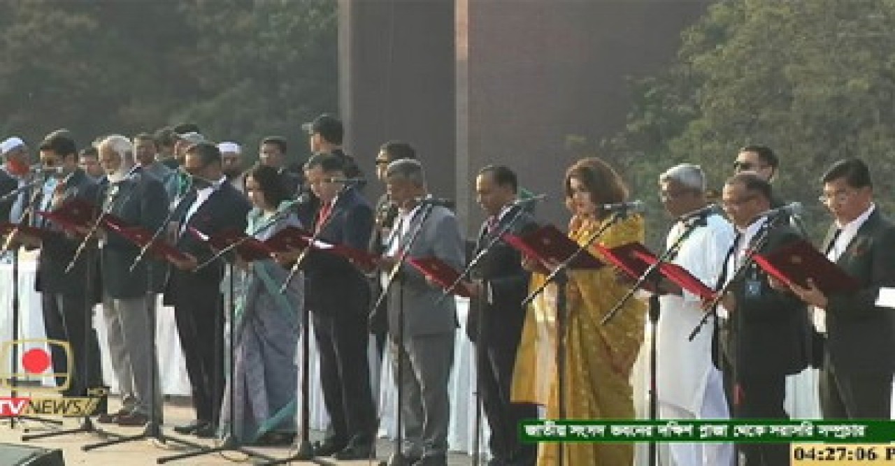 শপথ গ্রহণ করলেন সরকারের ২৫ মন্ত্রী ও ২৪ প্রতিমন্ত্রী