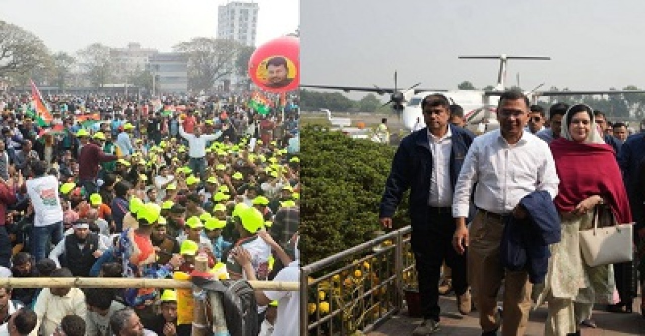 রাজশাহীতে তারেক রহমান, মাদ্রাসা ময়দানের জনসভায় জনস্রোত
