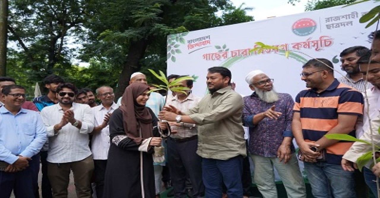 রাজশাহী কলেজ ছাত্রদলের উদ্যোগে গাছের চারা বিতরণ কর্মসূচি