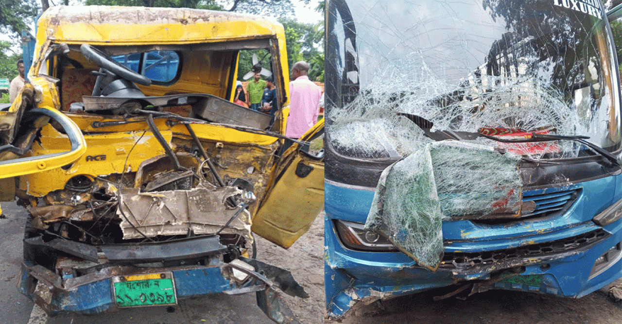 যশোরে বাস-পিকআপ মুখোমুখি সংঘর্ষ, নিহত ১
